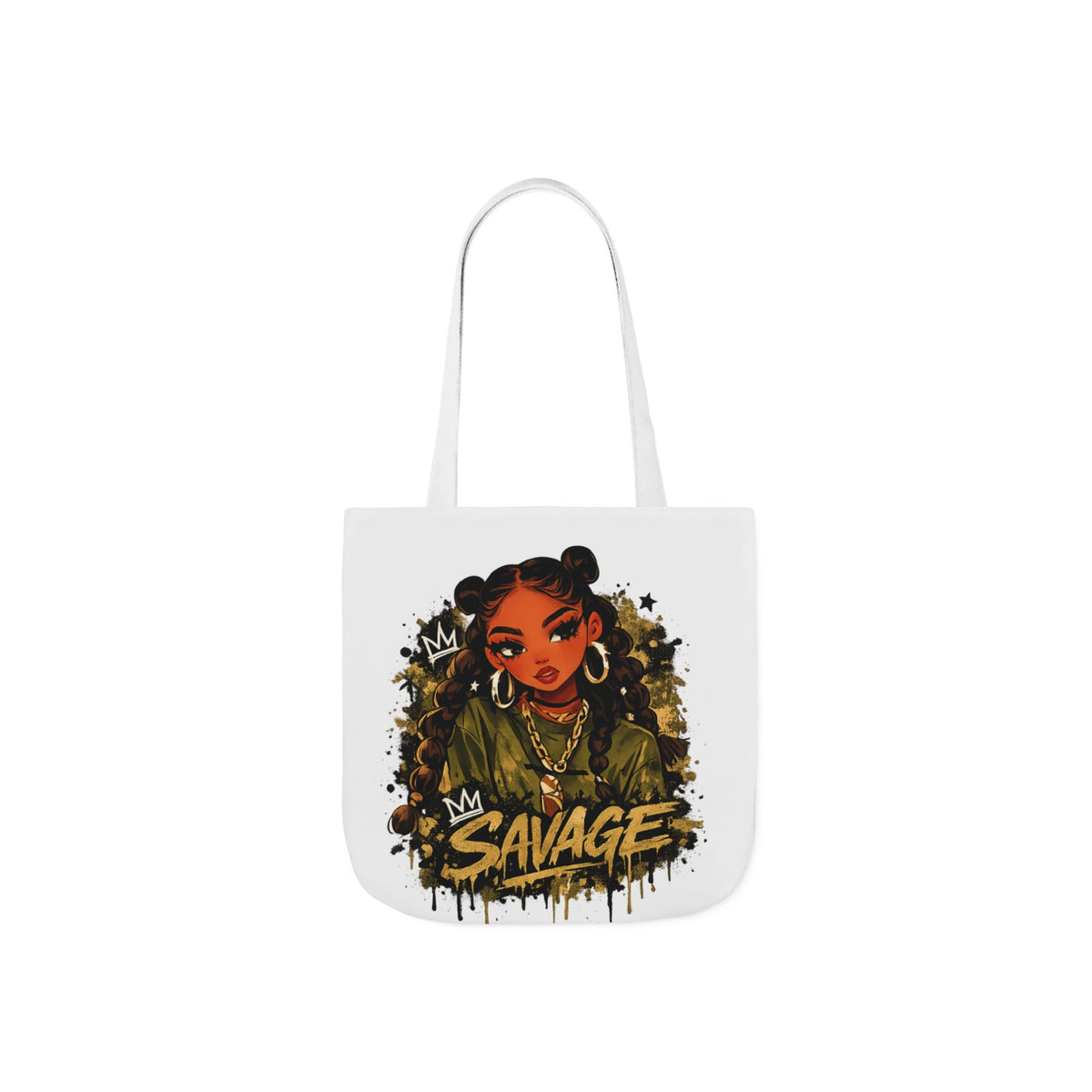 Savage Girl Graphic Tote Bag — Urban Afrocentric Art Canvas Tote