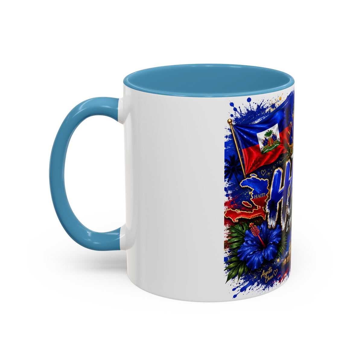 Haiti Coffee Mug — L'Union Fait La Force Colorful Island Art (11/15oz)