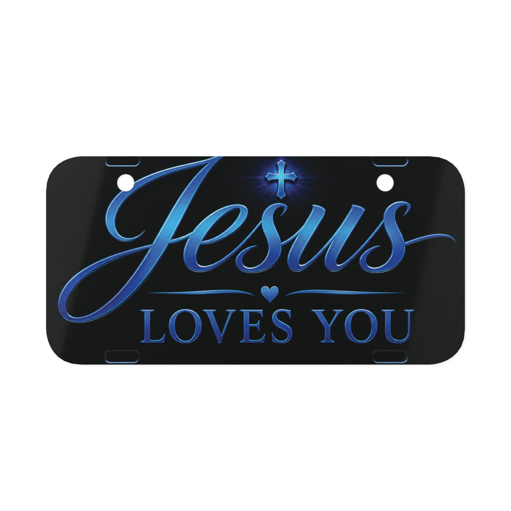 Jesus Loves You Mini License Plate – Inspirational Christian Car Sign