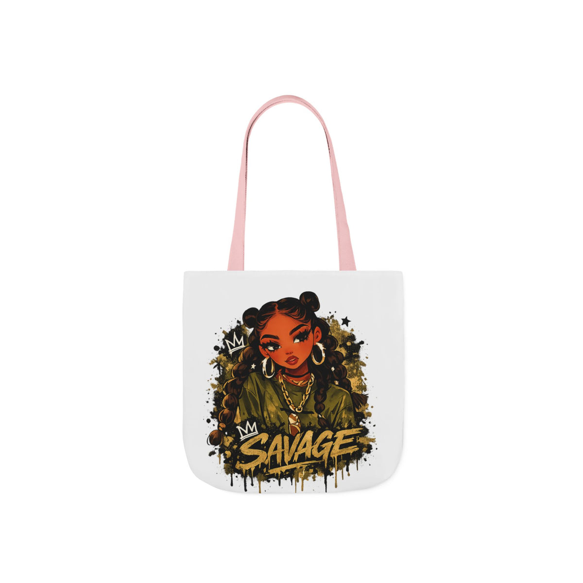 Savage Girl Graphic Tote Bag — Urban Afrocentric Art Canvas Tote