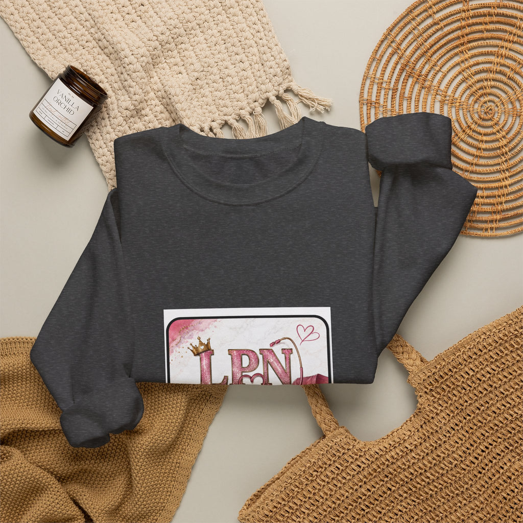 Crewneck Sweatshirt — Pink 'LPN' Nurse Pride Graphic