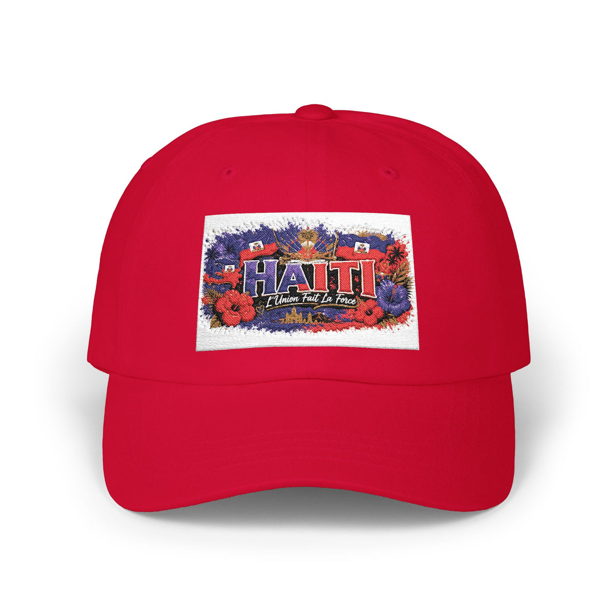 Haiti Floral Patch Dad Cap — Vintage Travel Baseball Hat