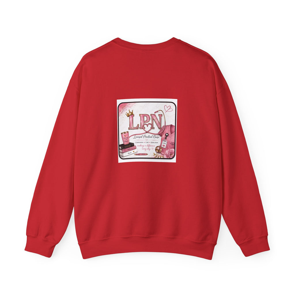 Crewneck Sweatshirt — Pink 'LPN' Nurse Pride Graphic