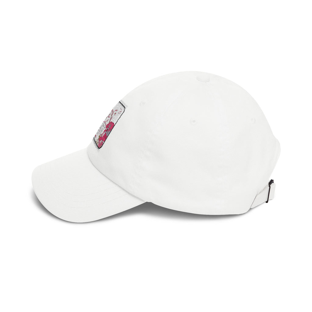 Dad Cap — Vintage Pink Floral 'LOVE' Embroidered Baseball Hat