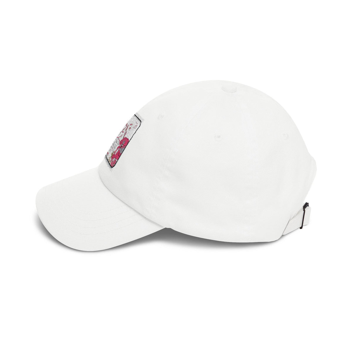 Dad Cap — Vintage Pink Floral 'LOVE' Embroidered Baseball Hat
