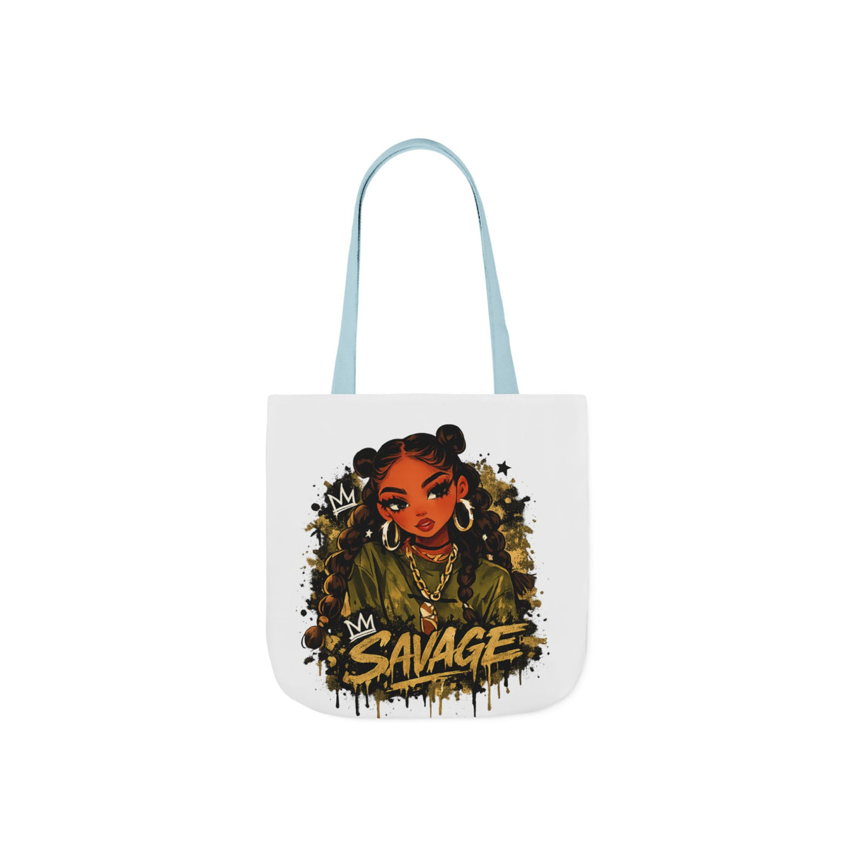 Savage Girl Graphic Tote Bag — Urban Afrocentric Art Canvas Tote