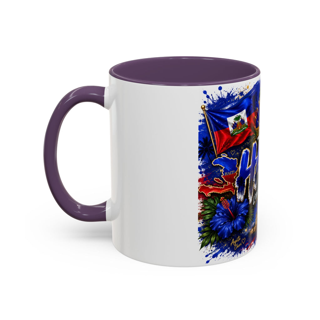 Haiti Coffee Mug — L'Union Fait La Force Colorful Island Art (11/15oz)