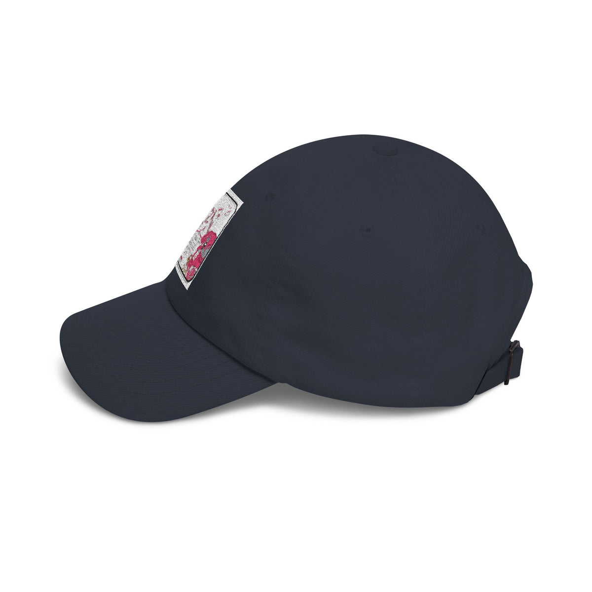 Dad Cap — Vintage Pink Floral 'LOVE' Embroidered Baseball Hat