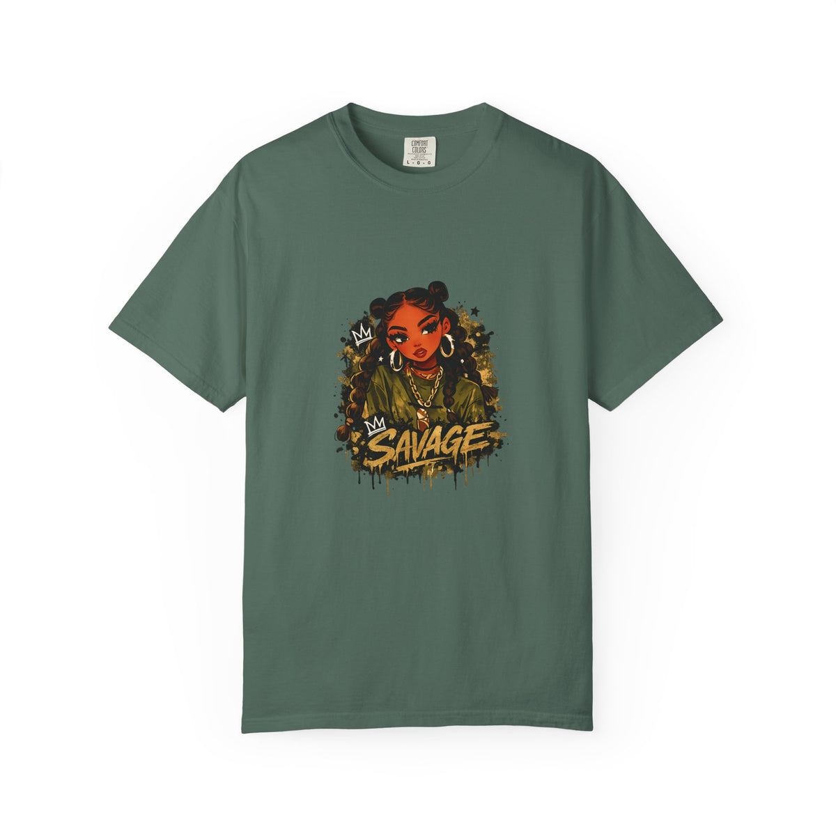 Savage Street Art T‑Shirt — Bold Graphic Female Portrait Tee