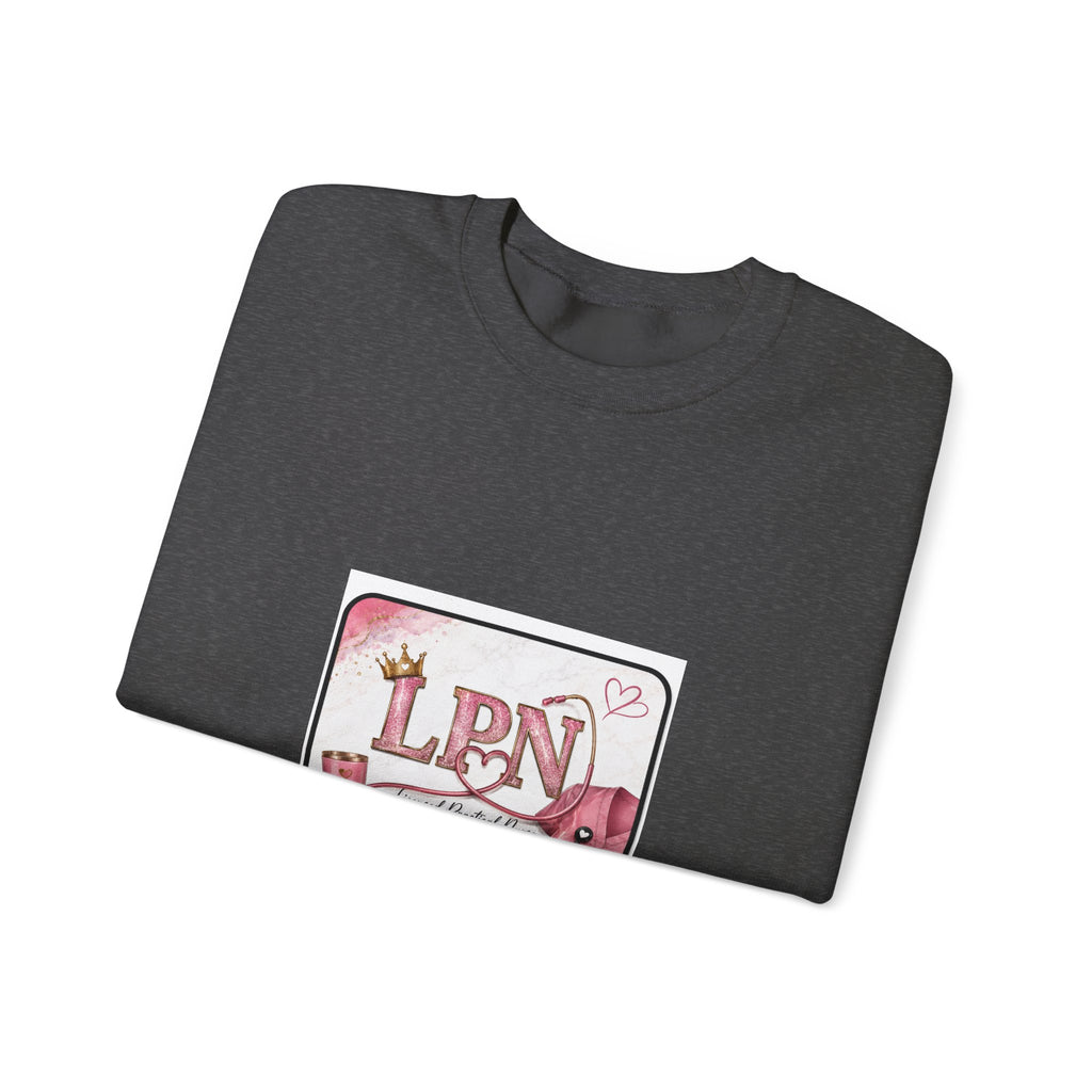 Crewneck Sweatshirt — Pink 'LPN' Nurse Pride Graphic