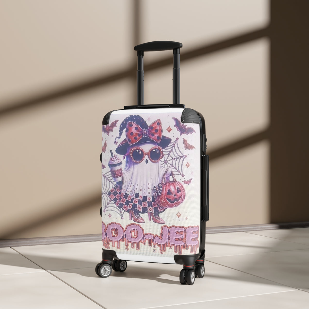 Cute Halloween Ghost Suitcase – 'Boo-Jee' Pink Trick-or-Treat Carry-On