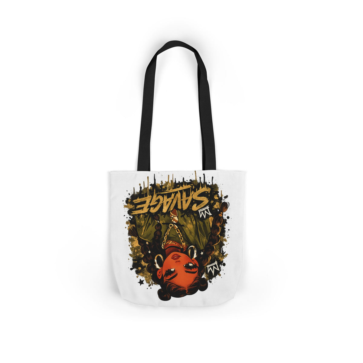 Savage Girl Graphic Tote Bag — Urban Afrocentric Art Canvas Tote