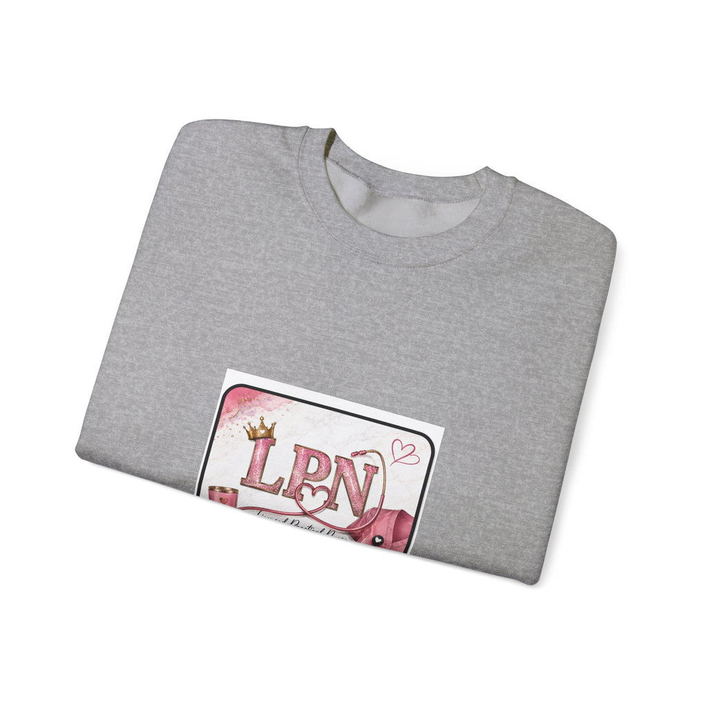 Crewneck Sweatshirt — Pink 'LPN' Nurse Pride Graphic