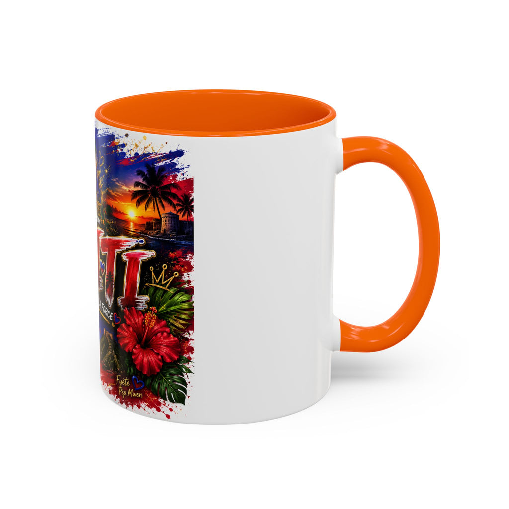 Haiti Coffee Mug — L'Union Fait La Force Colorful Island Art (11/15oz)