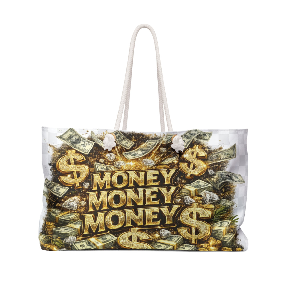 Money Money Weekender Bag — Bold Cash & Dollar Sign Travel Tote