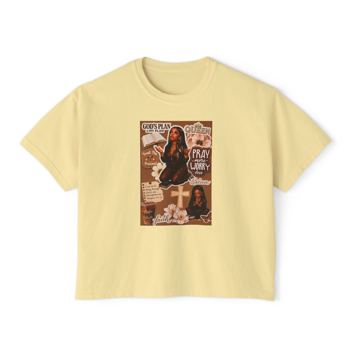 Christian Graphic Tee — Pray & Praise Women's Boxy T-Shirt