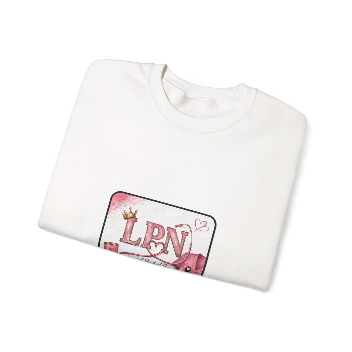 Crewneck Sweatshirt — Pink 'LPN' Nurse Pride Graphic