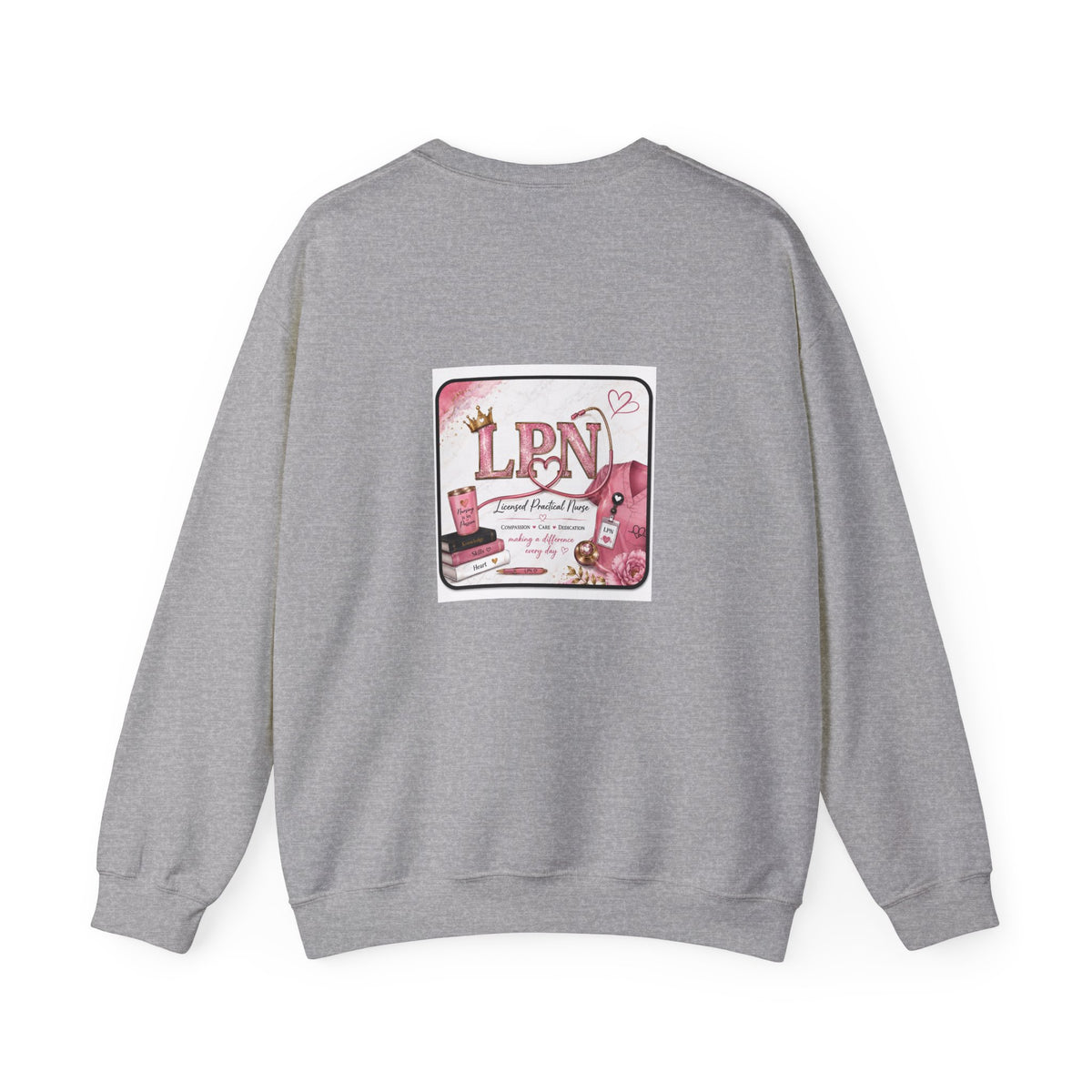 Crewneck Sweatshirt — Pink 'LPN' Nurse Pride Graphic
