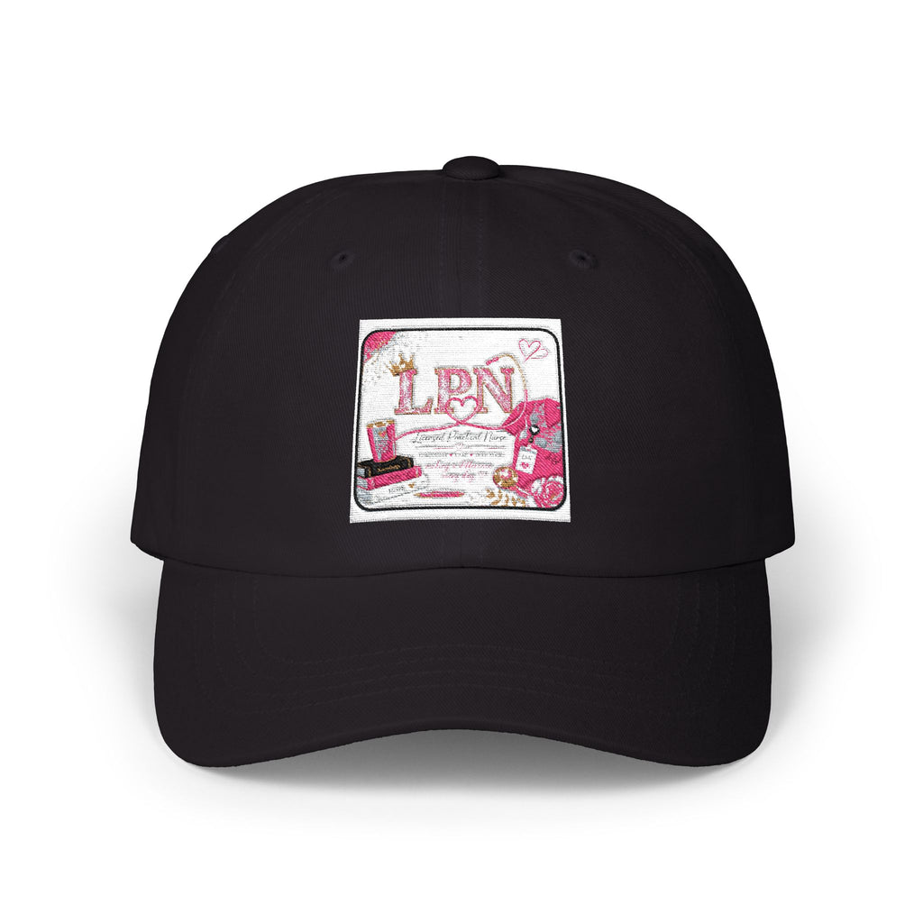 Dad Cap — Vintage Pink Floral 'LOVE' Embroidered Baseball Hat