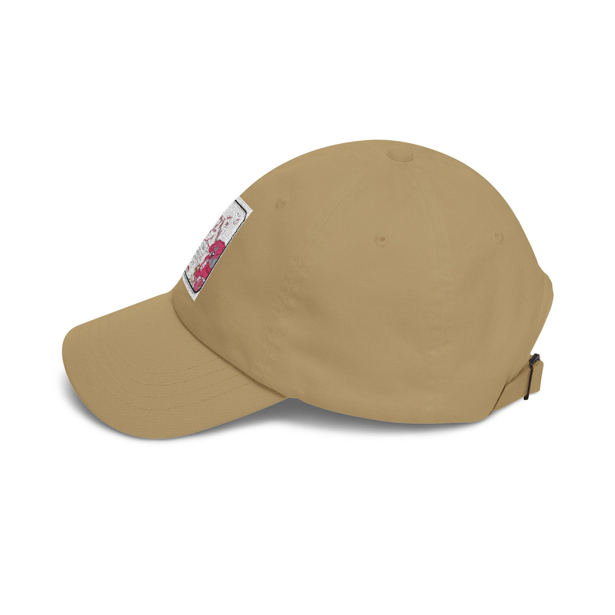 Dad Cap — Vintage Pink Floral 'LOVE' Embroidered Baseball Hat