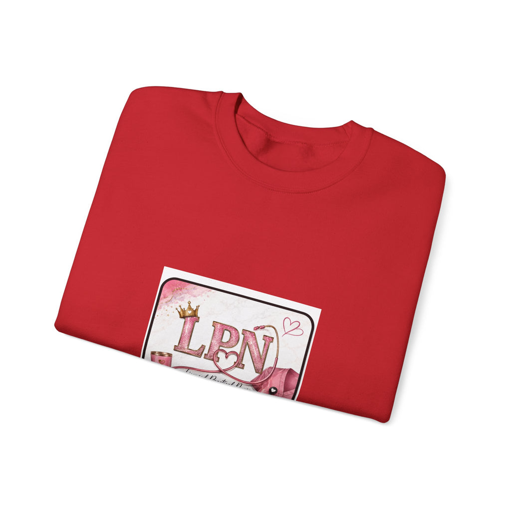 Crewneck Sweatshirt — Pink 'LPN' Nurse Pride Graphic