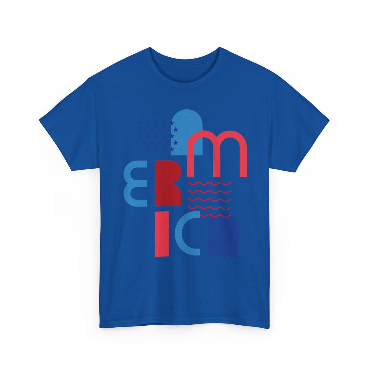 America Retro Typography Tee - Red, White & Blue Patriotic T-Shirt