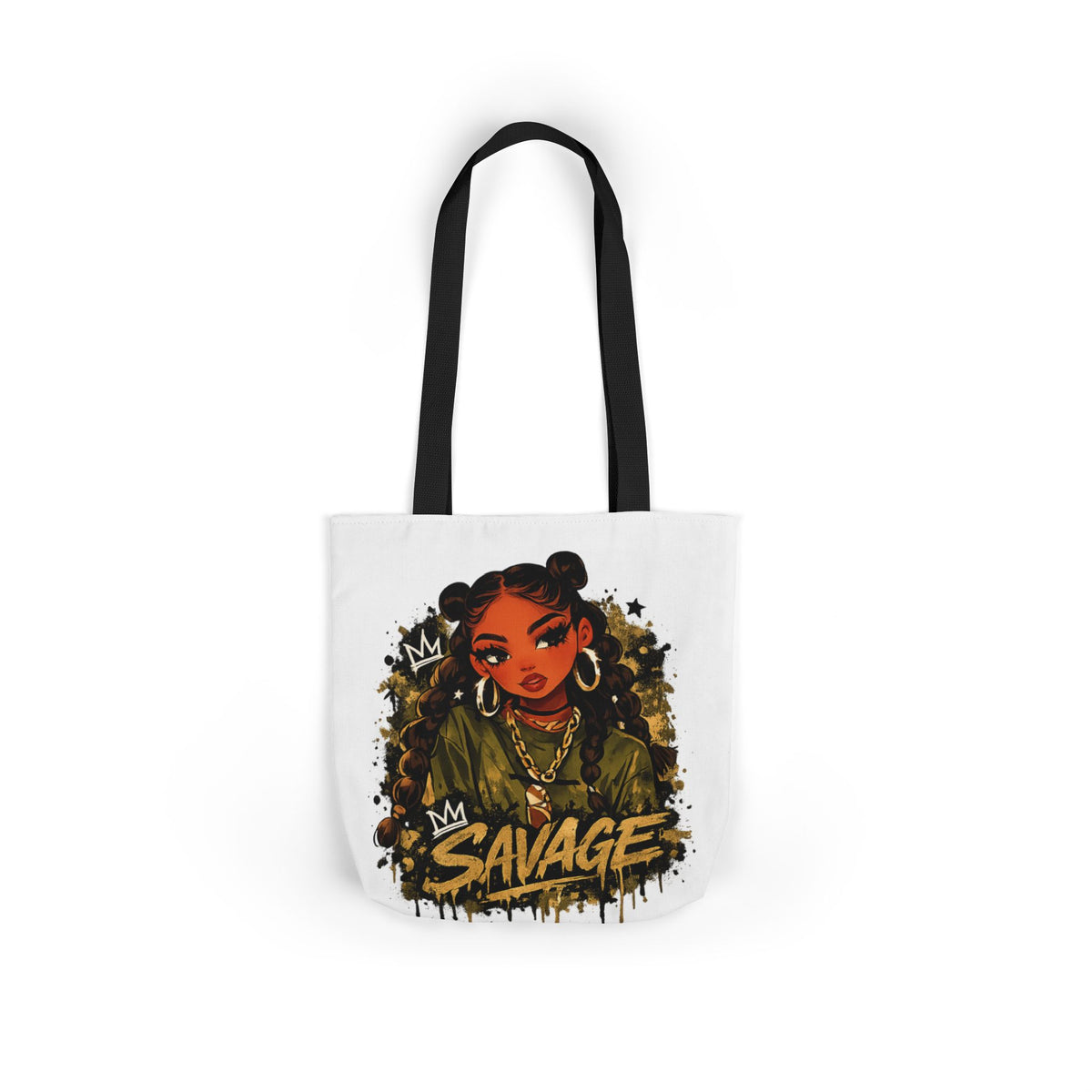 Savage Girl Graphic Tote Bag — Urban Afrocentric Art Canvas Tote
