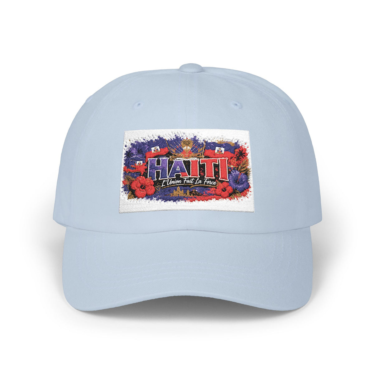 Haiti Floral Patch Dad Cap — Vintage Travel Baseball Hat